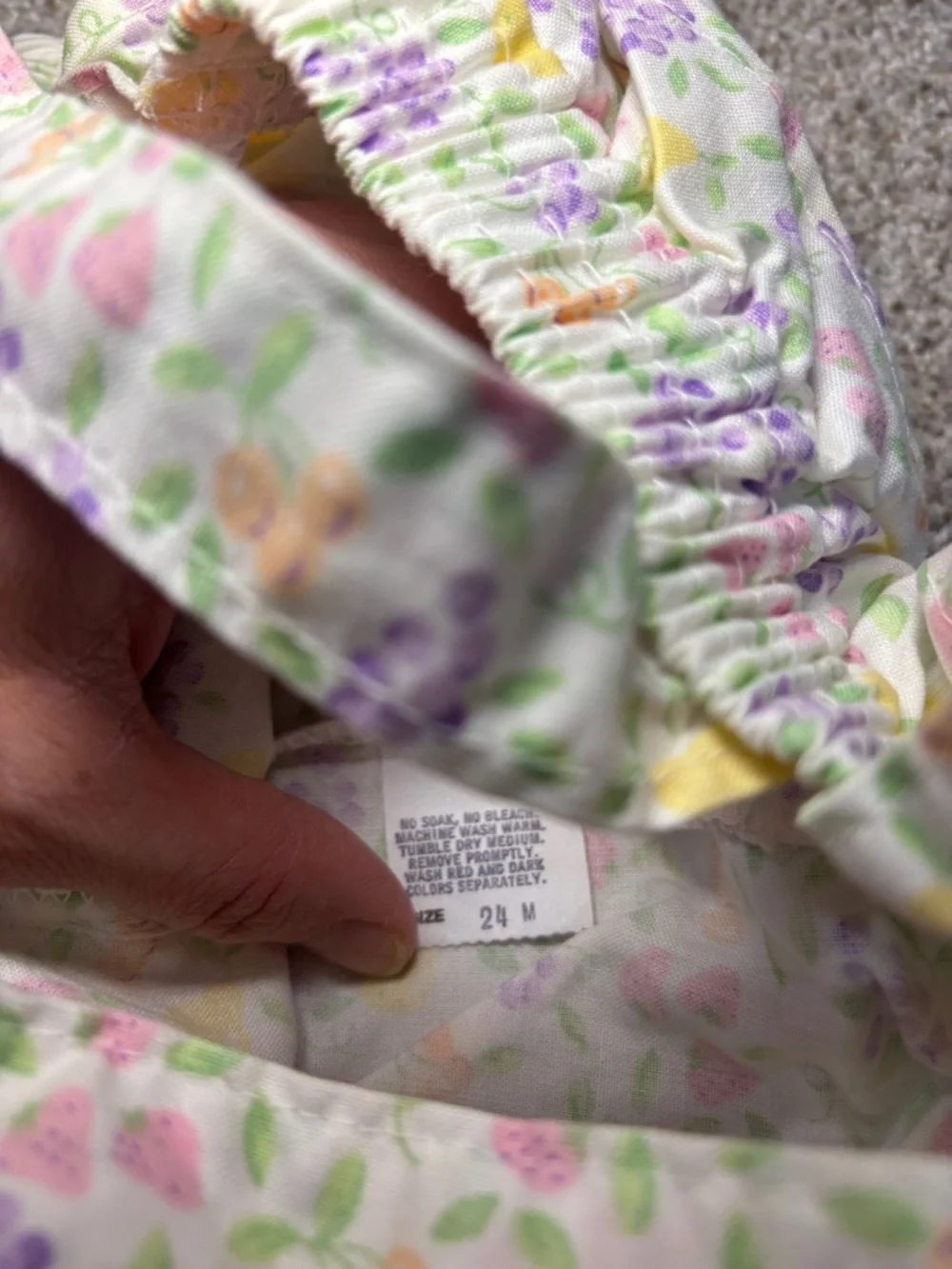 RARE Vintage OshKosh B'gosh Fruit Ruffle Shortalls 24 months USA
